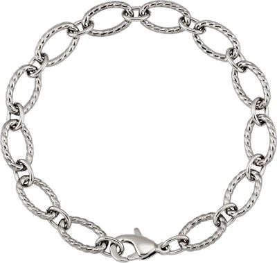 Stainless Steel Oval Shrimp Rolo Bracelet or Chain