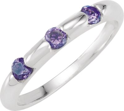 Stackable Amethyst Colored CZ Ring