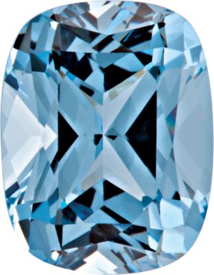 Antique Cushion Chatham Created Aqua Blue Spinel