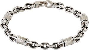 Men's Link Bracelet with Hammer Finish