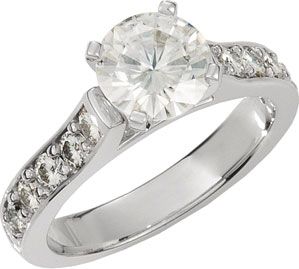 Created Moissanite Engagement Ring