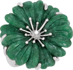 Russian Jadeite & Diamond Ring