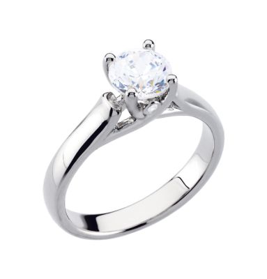 Woven Solitaire Engagement Ring Mounting with Accent