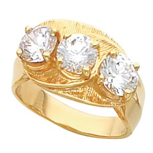 3-Stone Ring Mounting for Round Gemstones