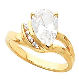Ring Mounting for Pear Shape Gemstone 