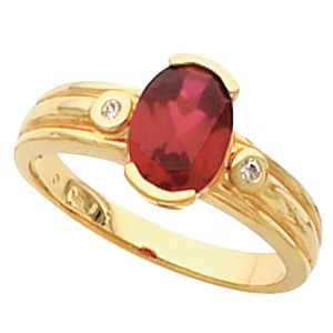 Bezel-Set Ring Mounting for Oval Gemstone