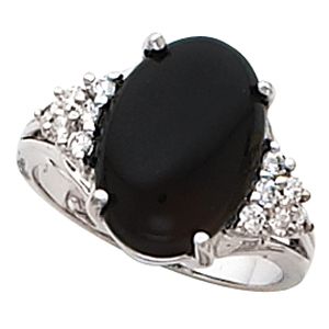 Ring Mounting for Oval Cabochon or Faceted Gemstone 