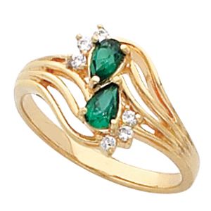 Ring Mounting for Pear Shape Gemstone 