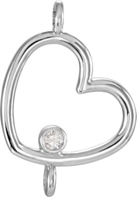 Heart Design Dangle Component with Jump Rings
