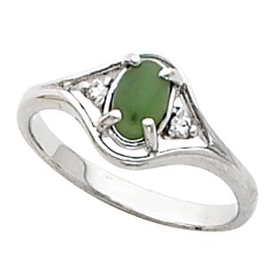 Ring Mounting for Oval Cabochon or Faceted Gemstone 