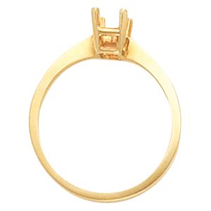 Ring Mounting for Emerald Shape Gemstone Solitaire