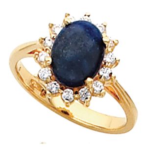 Ring Mounting for Oval Cabochon Gemstone 