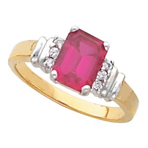 Ring Mounting for Emerald Shape Gemstone
