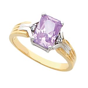 Ring Mounting for Emerald Shape Gemstone 