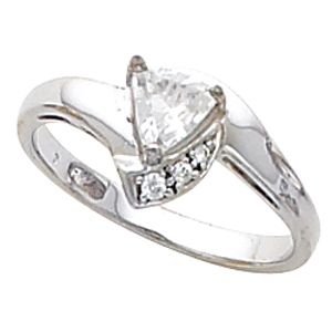 Ring Mounting for Trillion Shape Gemstone 