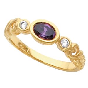 Bezel-Set Ring Mounting for Oval Gemstone