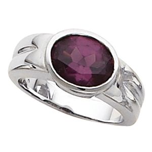 Bezel-Set Ring Mounting for Oval Gemstone Solitaire