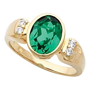 Bezel-Set Ring Mounting for Oval Gemstone