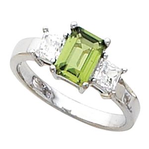 Ring Mounting for Emerald Shape Gemstone