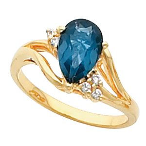 Ring Mounting for Pear Shape Gemstone 