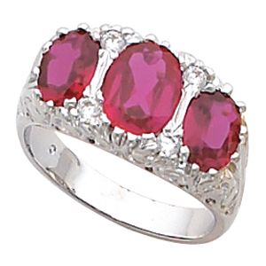 3-Stone Ring Mounting for Oval Gemstones