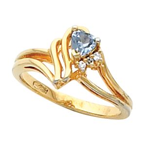 Ring Mounting for Heart-Shape Gemstone