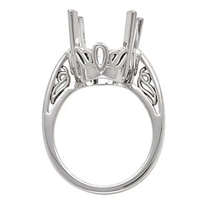 Scroll Setting&reg; Design Ring Mounting for Oval Gemstone Solitaire