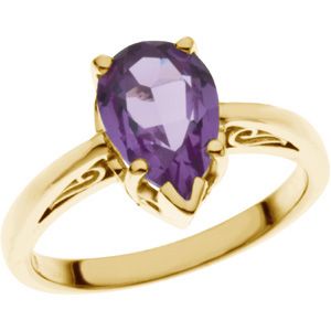 Scroll Setting&reg; Design Ring Mounting for Pear Shape Gemstone Solitaire