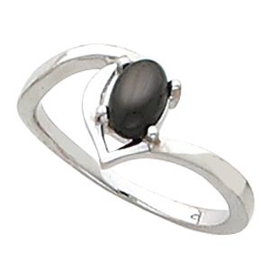 Ring Mounting for Oval Cabochon or Faceted Gemstone 