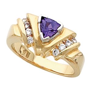 Ring Mounting for Trillion Shape Gemstone 