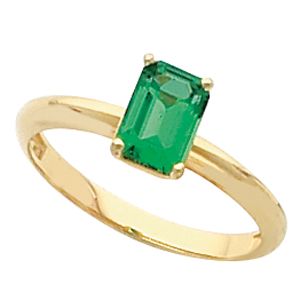 Ring Mounting for Emerald Shape Gemstone Solitaire