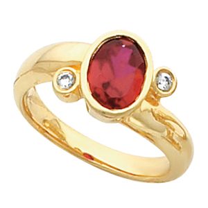 Bezel-Set Ring Mounting for Oval Gemstone