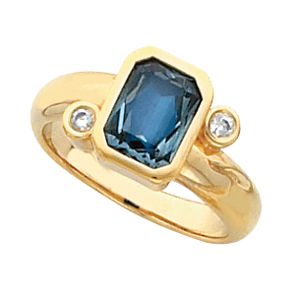Bezel-Set  Ring Mounting for Emerald/Octagon Center