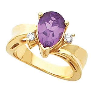 Ring Mounting for Pear Shape Gemstone 