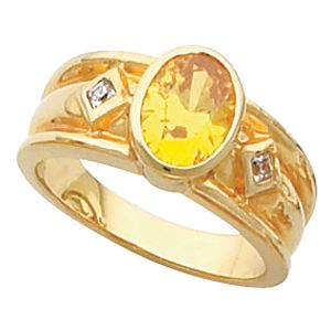 Bezel-Set Ring Mounting for Oval Gemstone