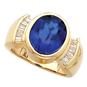 Bezel-Set Ring Mounting for Oval Gemstone