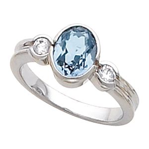 Bezel-Set Ring Mounting for Oval Gemstone