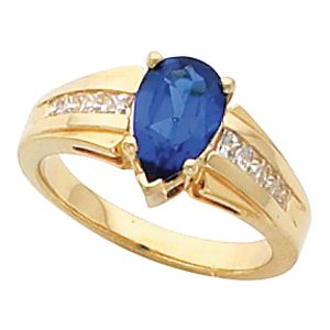 Ring Mounting for Pear Shape Gemstone