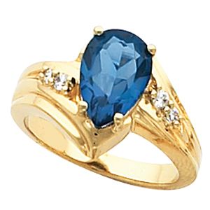 Ring Mounting for Pear Shape Gemstone Solitaire