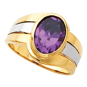 Bezel-Set Ring Mounting for Oval Gemstone Solitaire