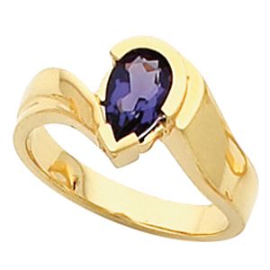 Ring Mounting for Pear Shape Gemstone Solitaire