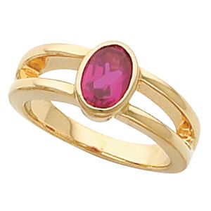 Bezel-Set Ring Mounting for Oval Gemstone Solitaire