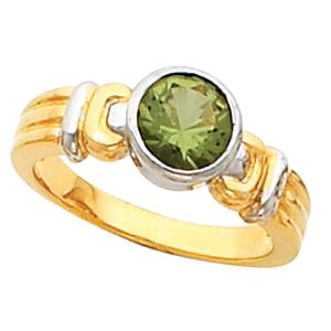 Bezel-Set Ring Mounting for 6.5 mm Round Gemstone Solitaire