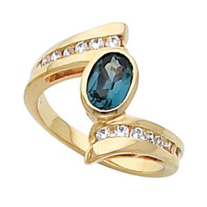 Bezel-Set Ring Mounting for Oval Gemstone