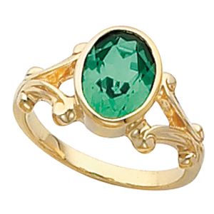 Bezel-Set Ring Mounting for Oval Gemstone