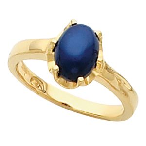 Ring Mounting for Round Cabochon Gemstone Solitaire