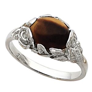Ring Mounting for Oval Cabochon or Faceted Gemstone 