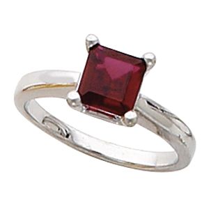 Solitaire Ring Mounting for Princess - Cut Gemstone