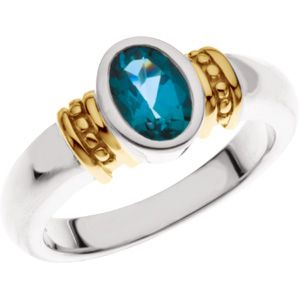 Beaded Bezel-Set Ring for Oval Gemstone