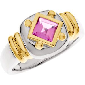 Bezel Set Ring for Square Gemstone